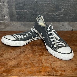 Well Loved Faded Black and White Converse Shoes